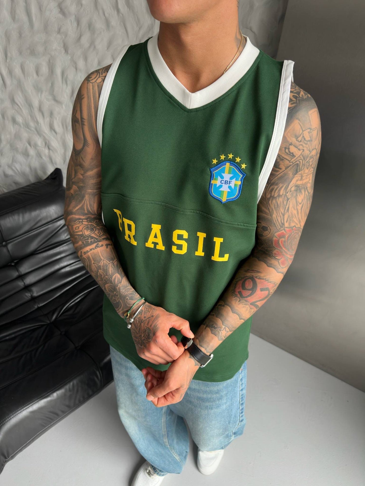 Brazil Retro Football Sleeveless Jersey