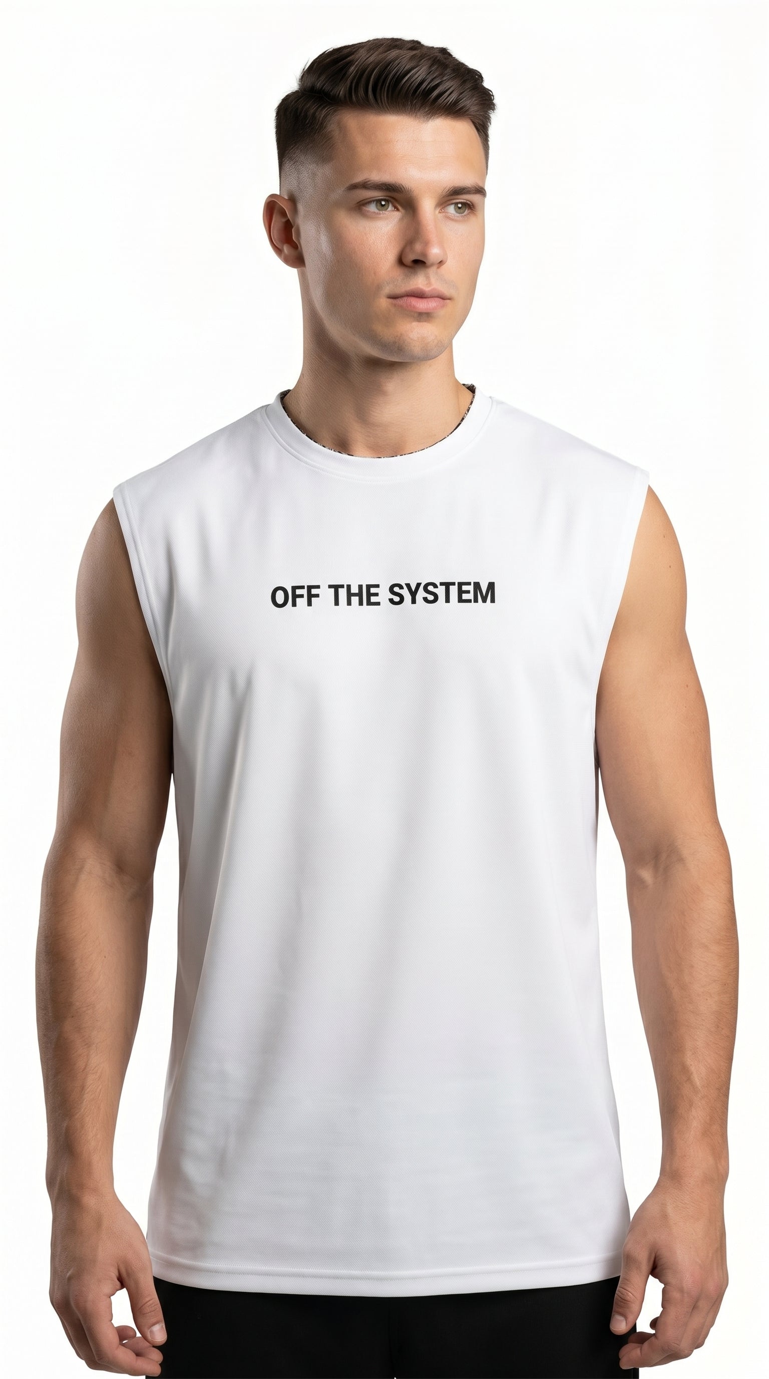 "OFF THE SYSTEM" Minimalist Muscle Tee