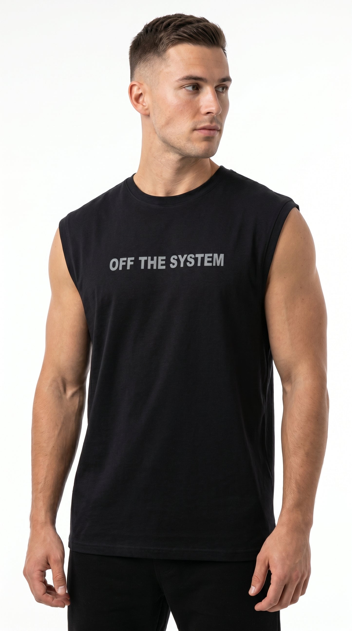 "OFF THE SYSTEM" Minimalist Muscle Tee