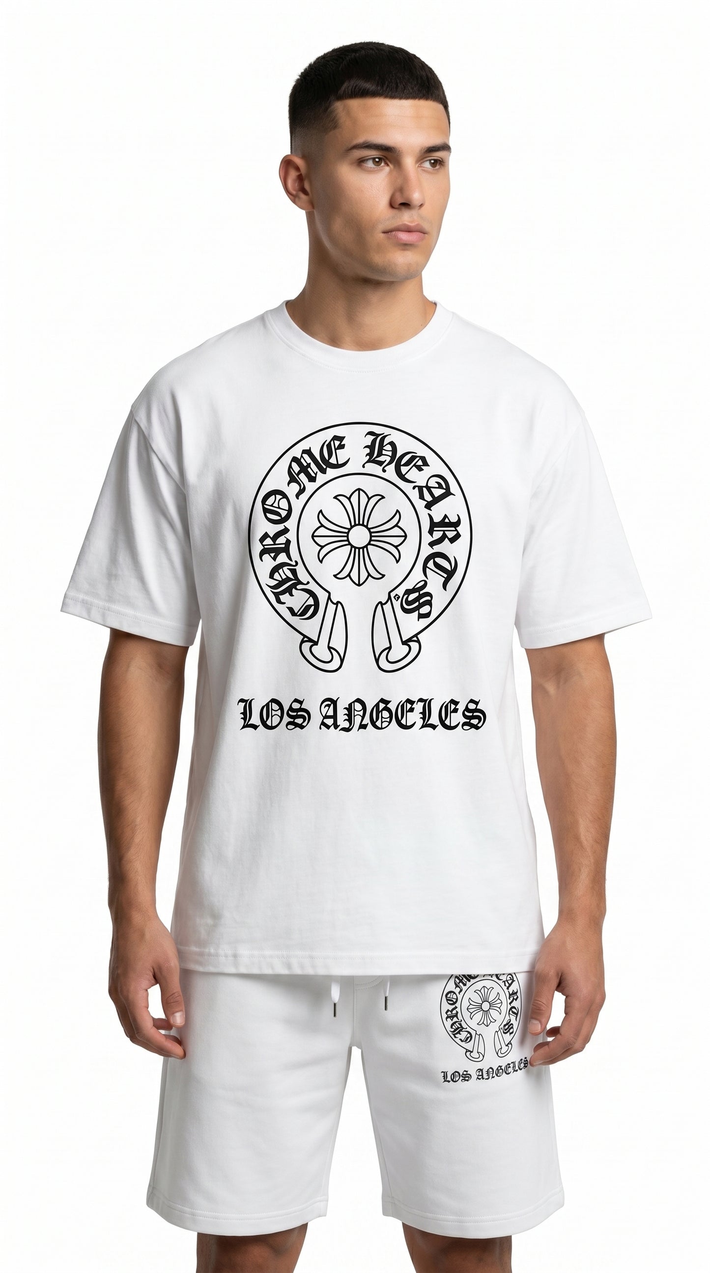 Los Angeles Gothic Crest Oversized Set - White