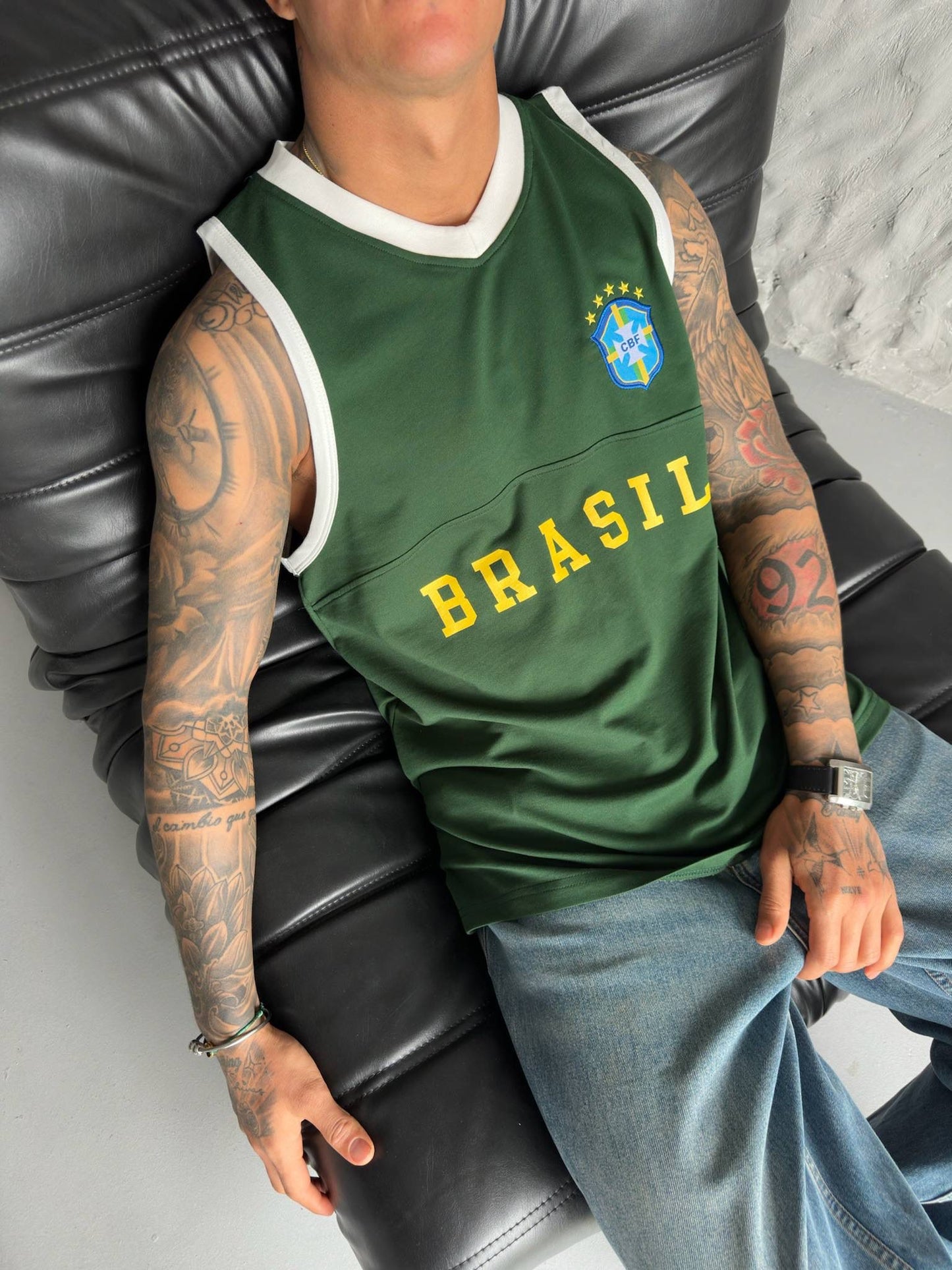 Brazil Retro Football Sleeveless Jersey
