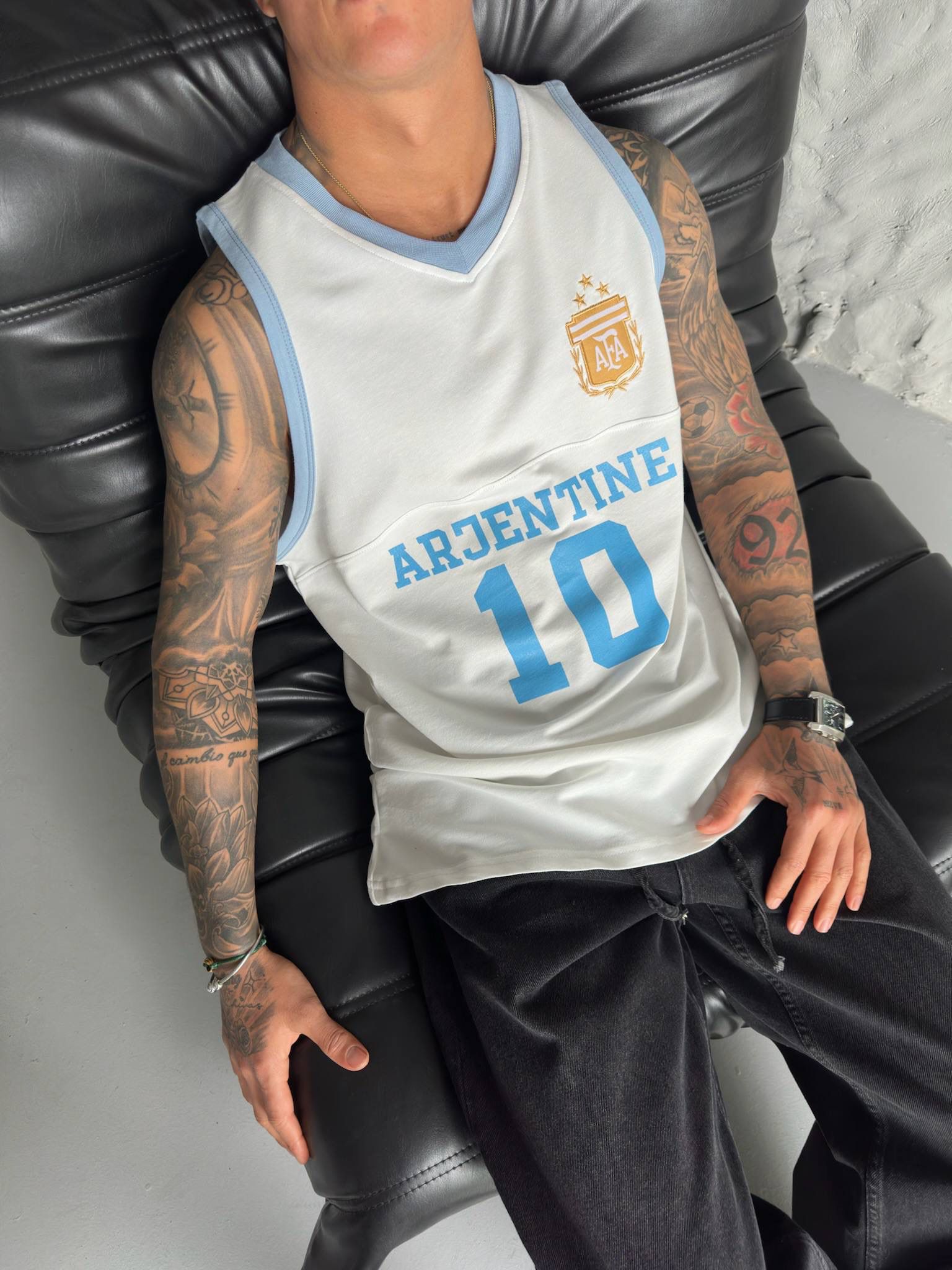 Argentina Retro Football Sleeveless Jersey
