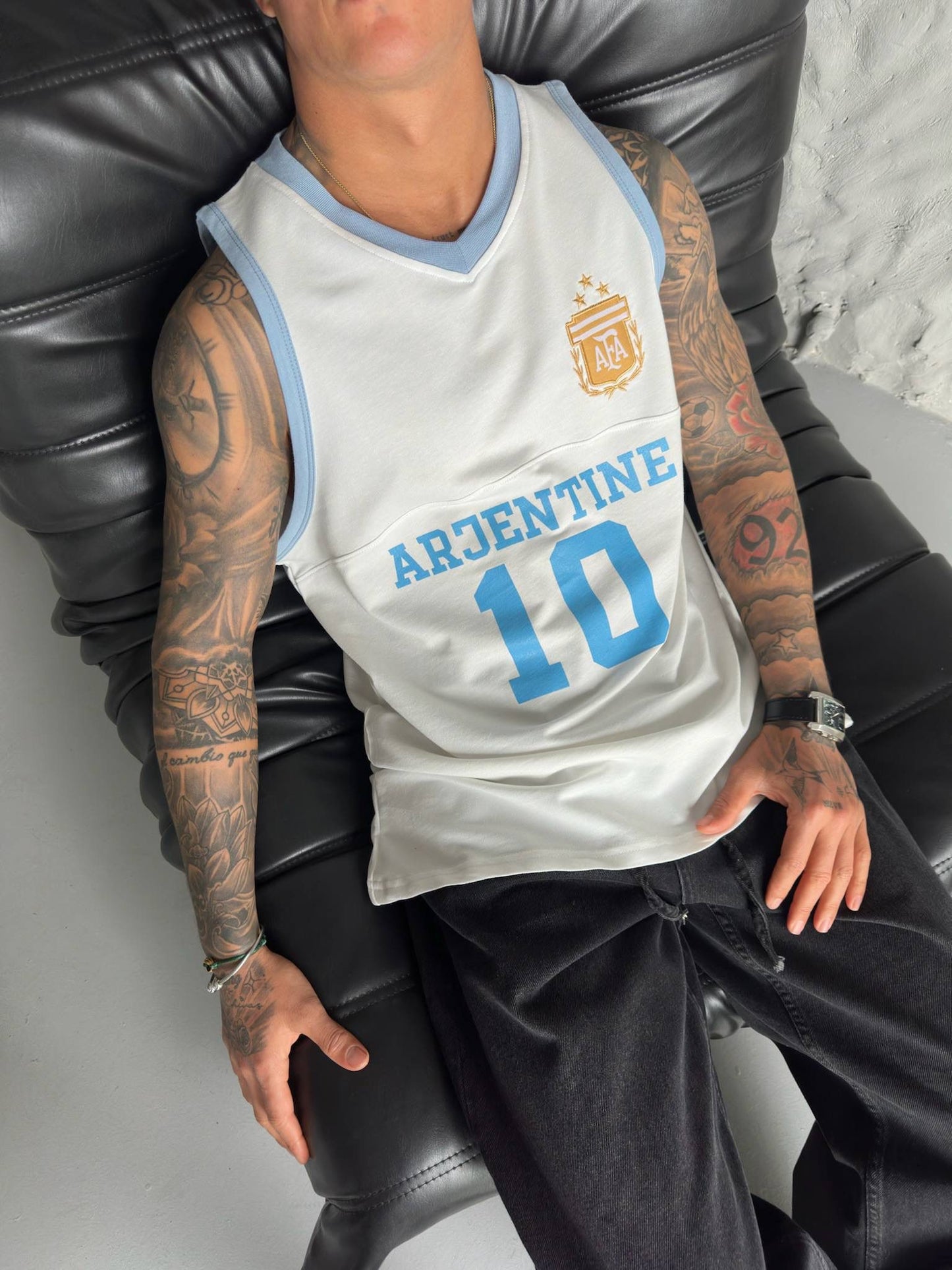 Argentina Retro Football Sleeveless Jersey